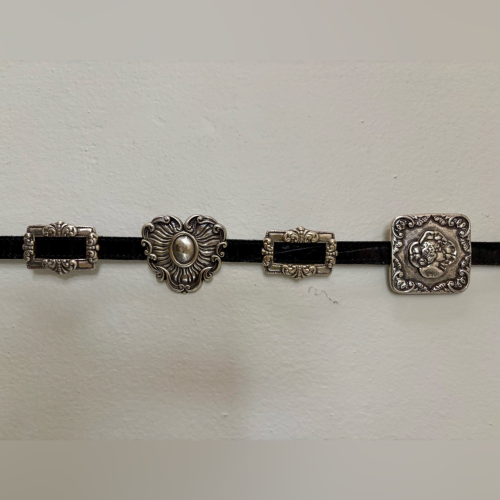 Vintage Brighton Leather and Silver Concho Belt (Medium)